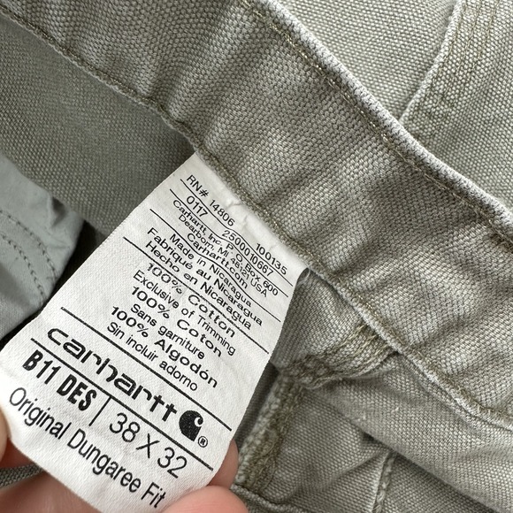Carhartt B11 DES Carpenter Duck Work Pants 38x32 Original Dungaree fit (47x30.5) - Picture 3 of 15